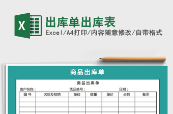 2021年出庫單出庫表