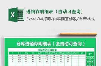 2021年進(jìn)銷存明細(xì)表（自動可查詢）
