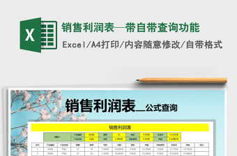 2021年銷售利潤表—帶自帶查詢功能