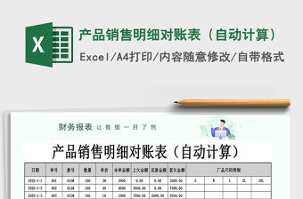 2021年產品銷售明細對賬表（自動計算）