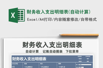 2021年財務收入支出明細表(自動計算)