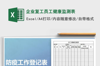 2021年企業復工員工健康監測表