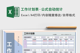 2021年工作計劃表-公式自動統(tǒng)計