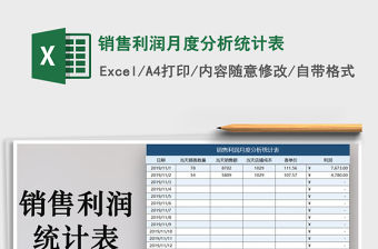 2021年銷售利潤月度分析統(tǒng)計表