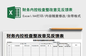 2021年財務內(nèi)控檢查整改意見反饋表
