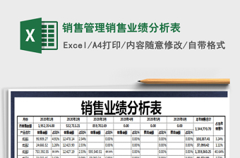 2021年销售管理销售业绩分析表