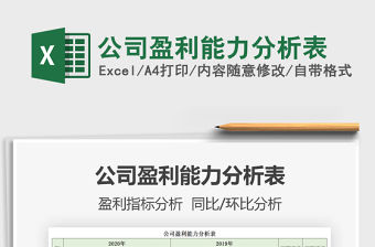 2021年公司盈利能力分析表