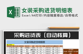 2021年女裝采購進貨明細表