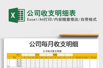 2021年公司收支明細(xì)表