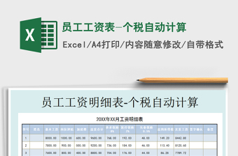 2021年員工工資表-個(gè)稅自動(dòng)計(jì)算
