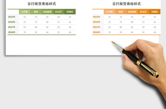 2021年首行渐变表格样式