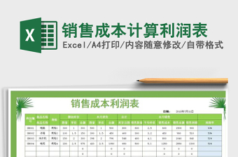 2021年銷售成本計算利潤表