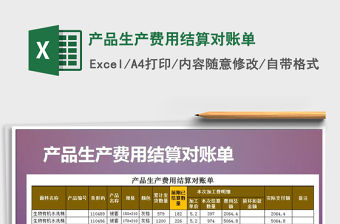 2021年產品生產費用結算對賬單