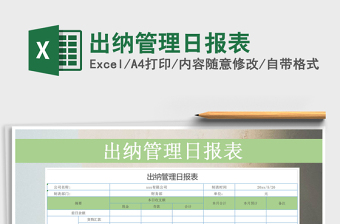 2021年出納管理日?qǐng)?bào)表