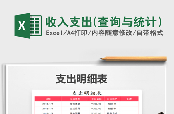 2021年收入支出(查詢與統(tǒng)計）