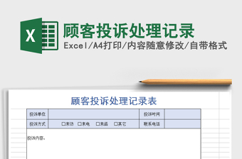 2021年顧客投訴處理記錄