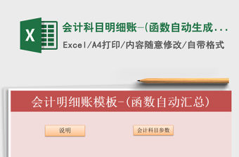 2021年會計科目明細賬-(函數自動生成)