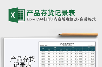 2021年產(chǎn)品存貨記錄表