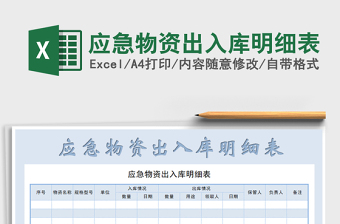2022應(yīng)急物資出入庫(kù)單表格