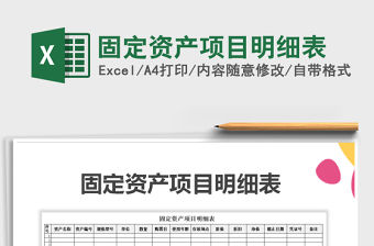 2021年固定資產(chǎn)項目明細表