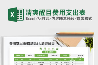 2021年清爽醒目費用支出表
