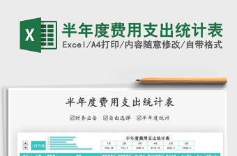 2021年半年度費(fèi)用支出統(tǒng)計(jì)表