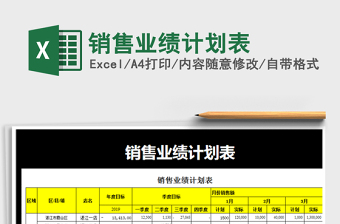 2021年銷售業(yè)績計(jì)劃表