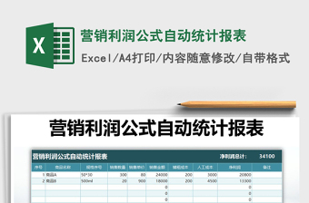 2021年?duì)I銷利潤(rùn)公式自動(dòng)統(tǒng)計(jì)報(bào)表