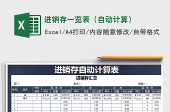 2021年進銷存一覽表（自動計算）