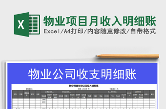 2021年物業(yè)項(xiàng)目月收入明細(xì)賬