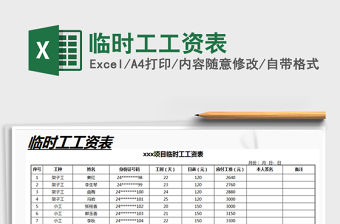 2021年臨時工工資表