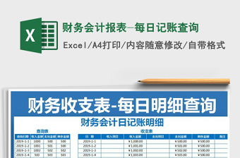2021年財務(wù)會計報表-每日記賬查詢