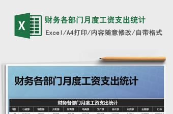 2021年財(cái)務(wù)各部門月度工資支出統(tǒng)計(jì)