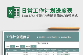 2021年日常工作計劃進度表