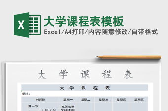 2021年大學(xué)課程表模板免費(fèi)下載