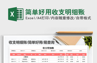 2021年簡單好用收支明細賬