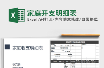 2021年家庭開支明細(xì)表