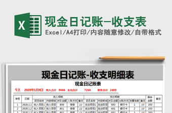 2021年現金日記賬-收支表