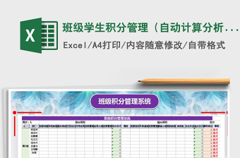 2021年班級(jí)學(xué)生積分管理（自動(dòng)計(jì)算分析）
