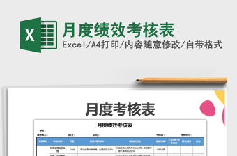2021年月度績效考核表