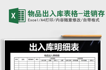 2021年物品出入庫表格-進銷存