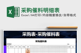 2021年采購催料明細(xì)表