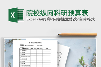 2021年院?？v向科研預算表