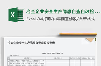 2021年冶金企業(yè)安全生產(chǎn)隱患自查自改檢查表