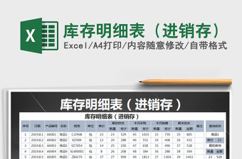 2021年庫存明細表（進銷存）免費下載