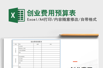 2021年創(chuàng)業(yè)費用預(yù)算表