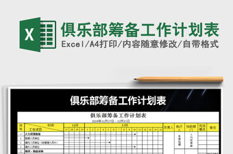 2021年俱樂部籌備工作計劃表