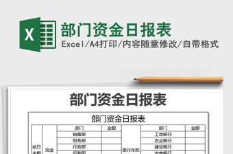 2021年部门资金日报表