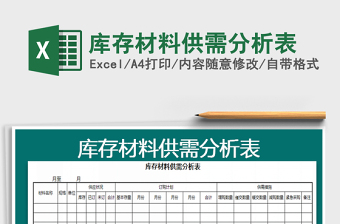 2021年庫存材料供需分析表