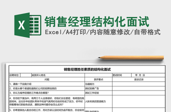 2021年銷(xiāo)售經(jīng)理結(jié)構(gòu)化面試